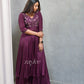 Grape Wine Front Slit Anarkali