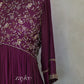 Grape Wine kurta with Scalloped Yoke