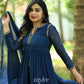 Midnight Blue Chandheri Silk Kurta & Pants