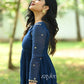 Midnight Blue Chandheri Silk Kurta & Pants
