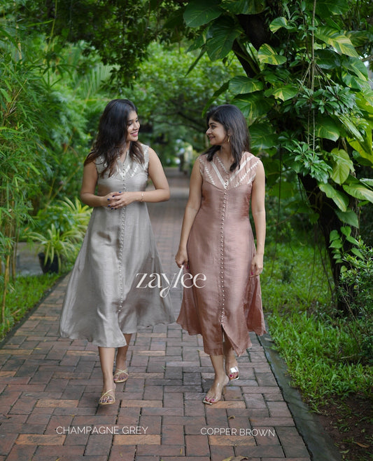 Silk Aline Scalloped Kurta