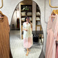 Cream-Pink Dual Tone Kurta
