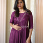 Wine Kurta with Bead Embellishments