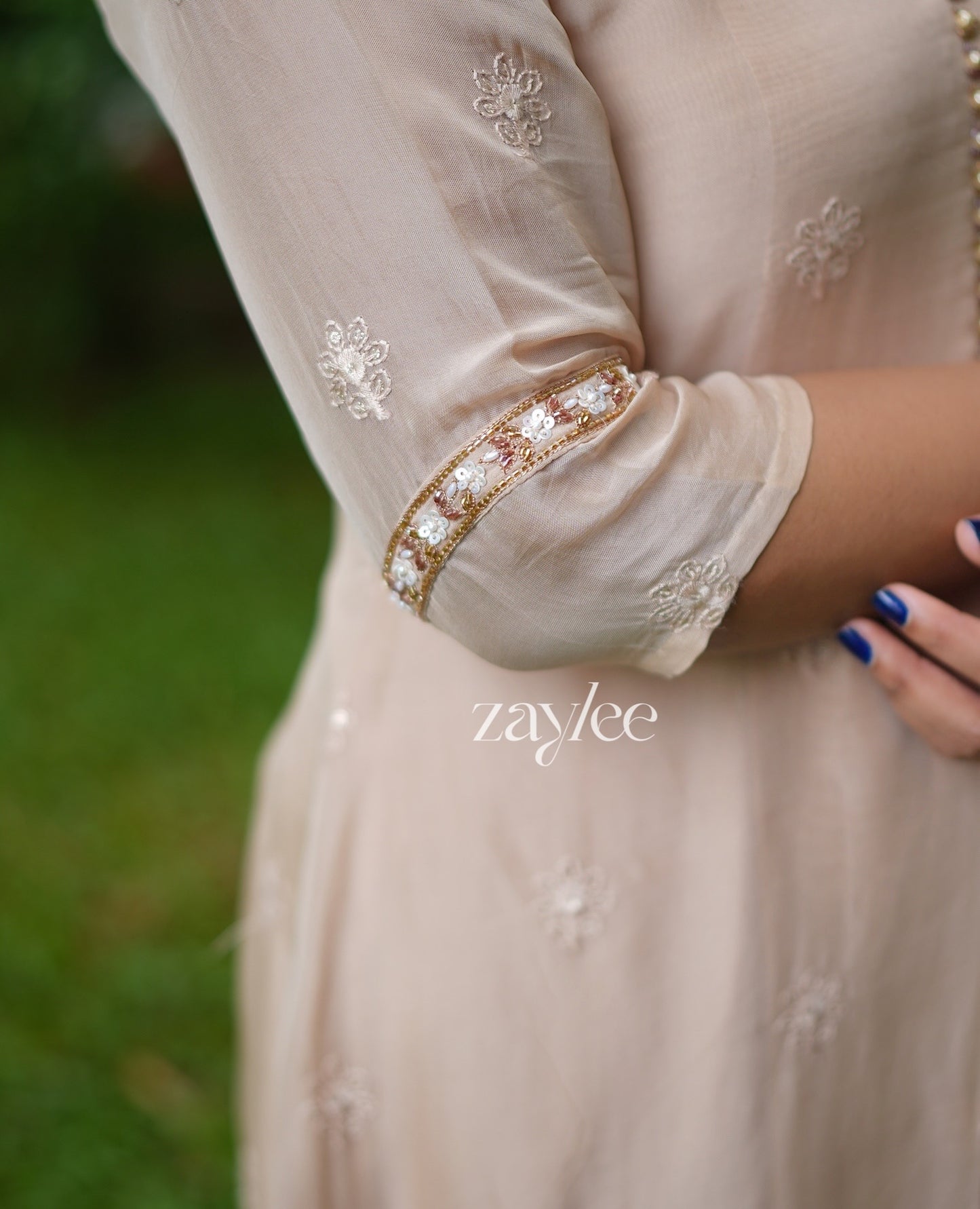 Light Terracotta Brown Organza Kurta