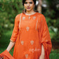 Rust Orange Zari Work Kurta