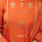 Rust Orange Zari Work Kurta