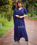 Glistening Blue Zari Work Kurta