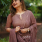 Light Hazelnut Zari Scalloped Kurta