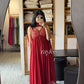 Crimson Red Zari Embellished Gathered kurta