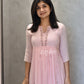 Powder Pink Embellished Organza Kurta