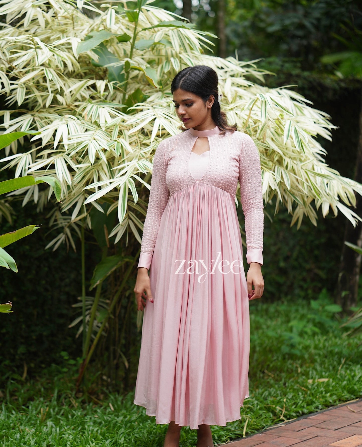 Pale Pink Gathered Kurta