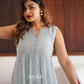 Powder Blue Embellished Organza Kurta