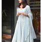 Powder Blue Chikankari Panel Anarkali & Net dupatta