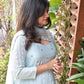 Powder Blue Chikankari Panel Anarkali & Net dupatta
