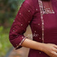 Deep Burgundy Box-Pleat Kurta