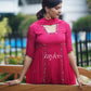 Rani Pink embellished Side Gathered Kurta