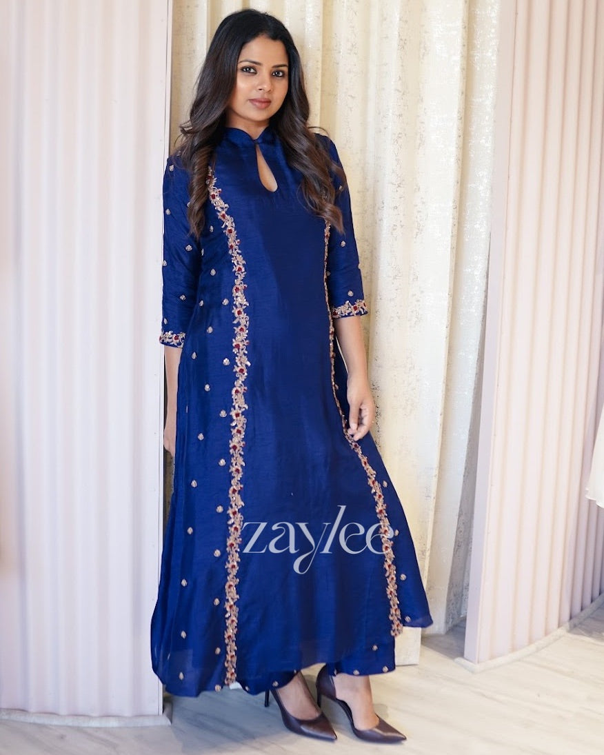 Midnight Blue Anarkali & Pants