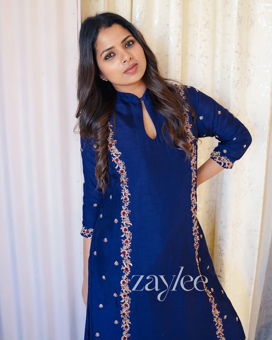 Midnight Blue Anarkali & Pants