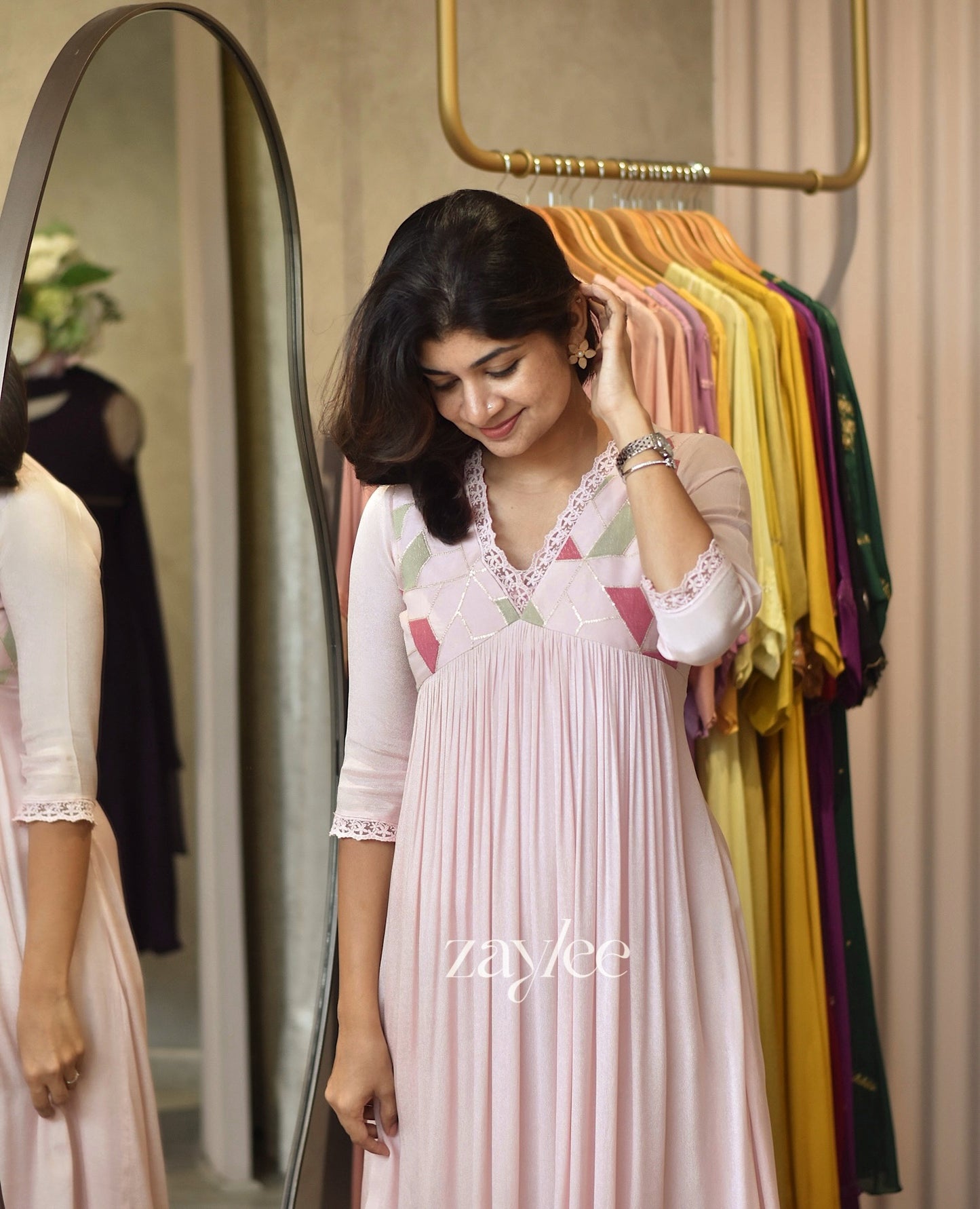 Soft Pink Gathered Kurta