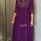 Purple Zari Scalloped Kurta