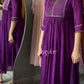 Purple Zari Scalloped Kurta