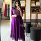 Purple Zari Scalloped Kurta