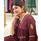 Deep Brown Gathered Kurta with Scalloped Neckline