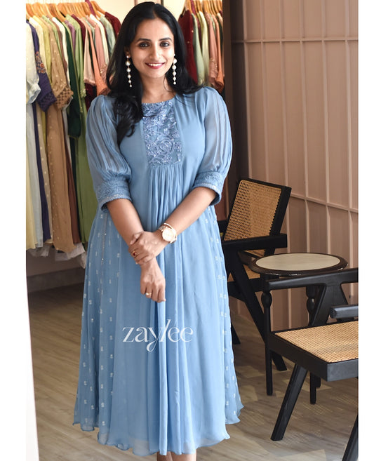 Blue Side Panelled kurta