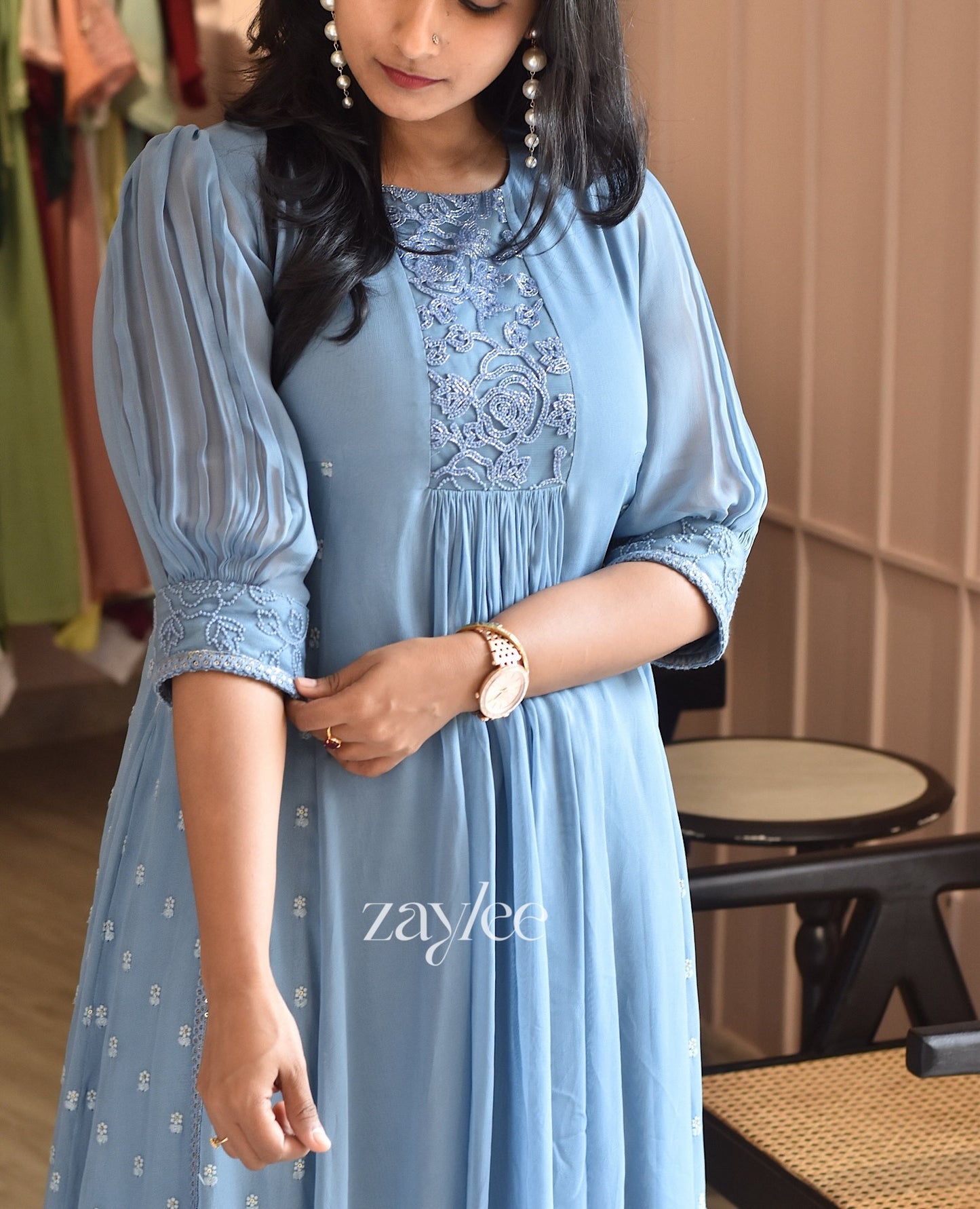 Blue Side Panelled kurta