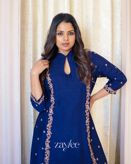 Midnight Blue Anarkali & Pants