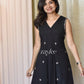 Black Embroidered Box-Pleat Kurta