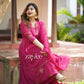 Magenta Zari Work Kurta