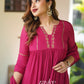 Magenta Zari Work Kurta