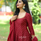Red Silk Panel Anarkali