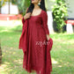 Red Silk Panel Anarkali
