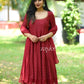 Red Silk Panel Anarkali