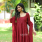 Red Silk Panel Anarkali