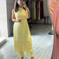 Butter Yellow Chikankari Slit Kurta