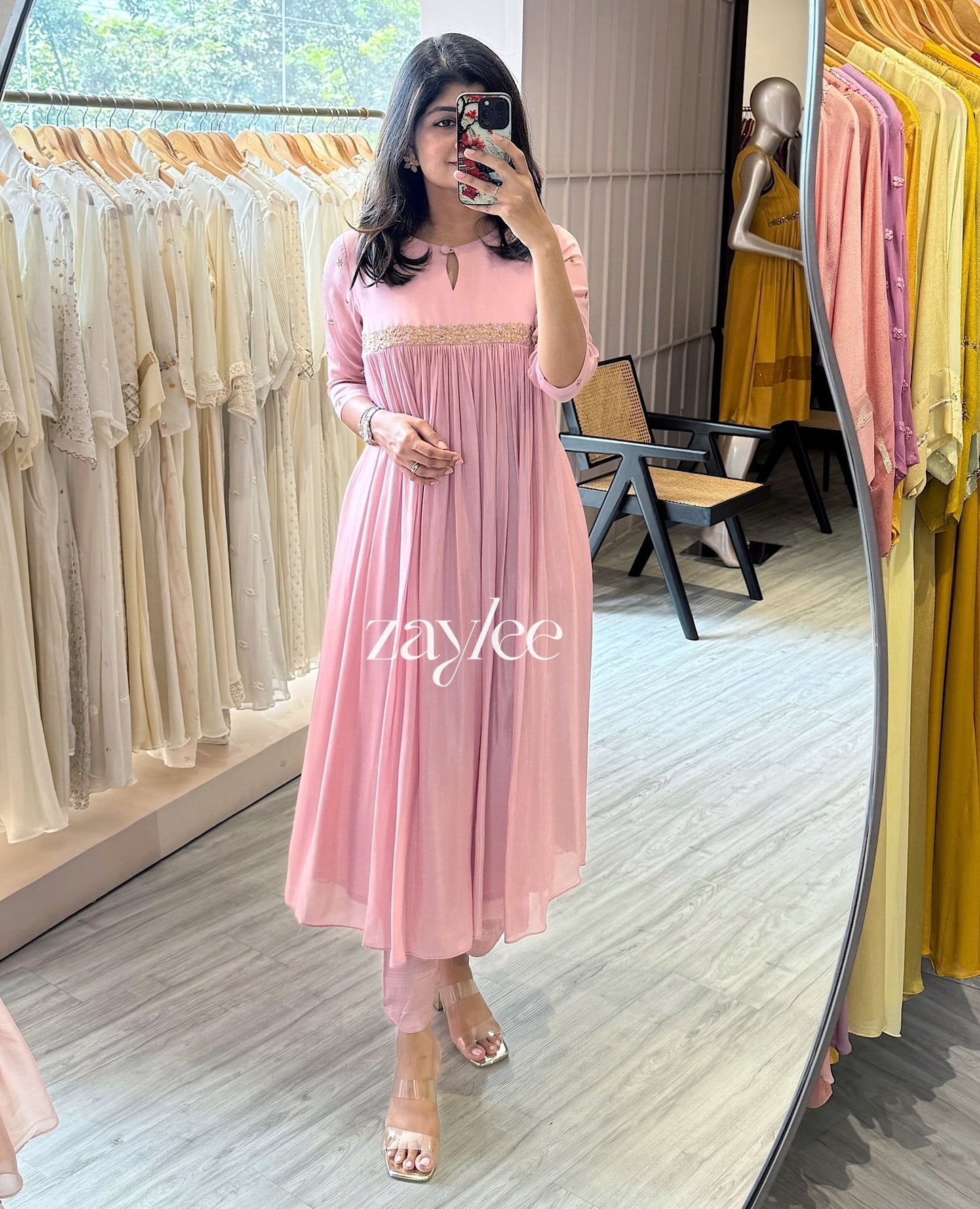 Dusty Pink Zari Work Kurta