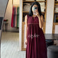 Deep Mahogany Pleated Yoke Kurta