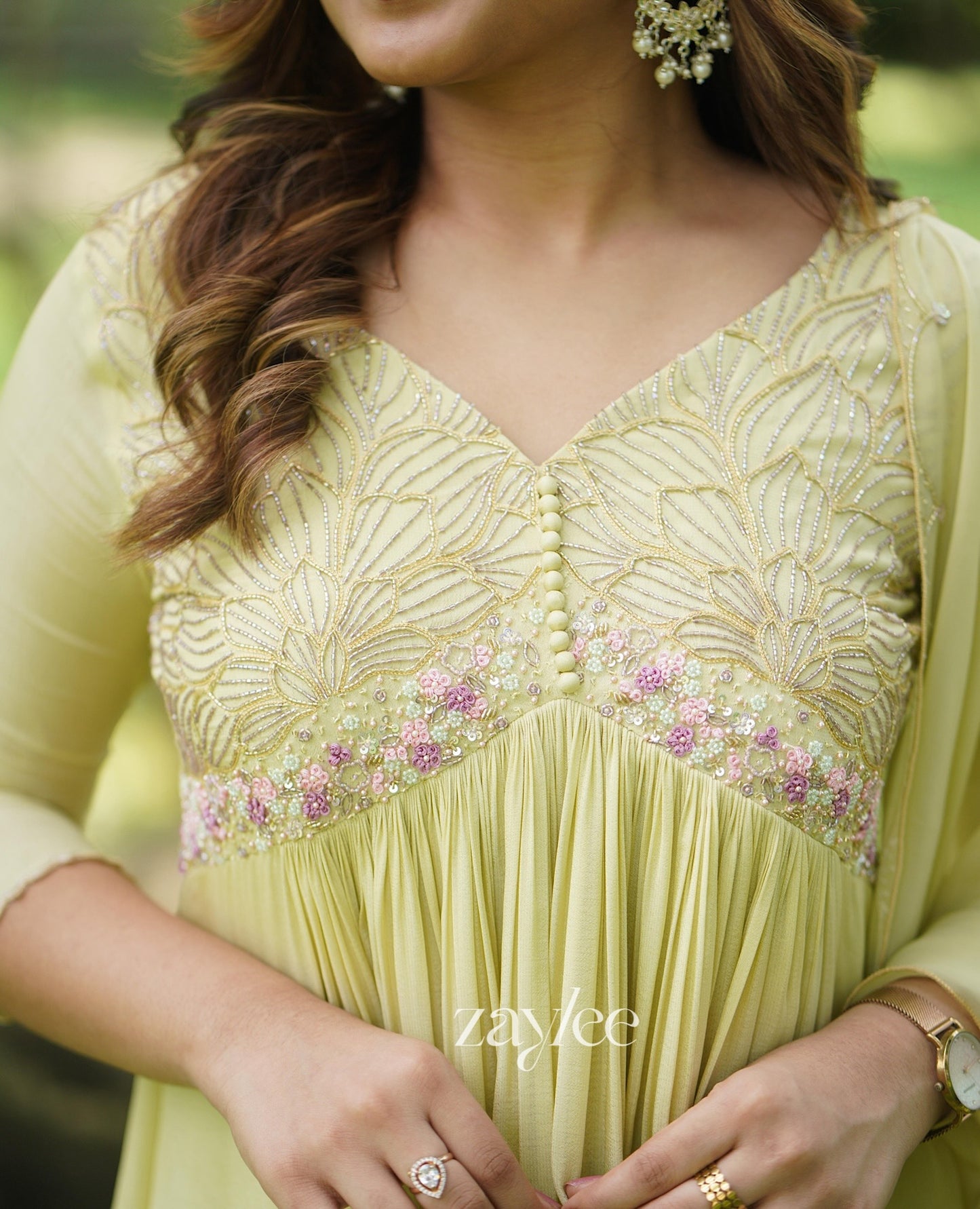 Glistening Yellow Gathered Anarkali