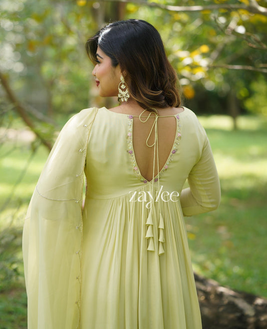 Glistening Yellow Gathered Anarkali