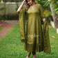 Olive Green Embellished Silk Anarkali