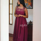 Deep Magenta Pleated Embellished Kurta