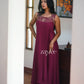 Deep Magenta Pleated Embellished Kurta