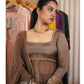 Truffle Brown Panelled Anarkali & Pants