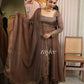 Truffle Brown Panelled Anarkali & Pants