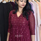 Burgundy Embroidered Kurta