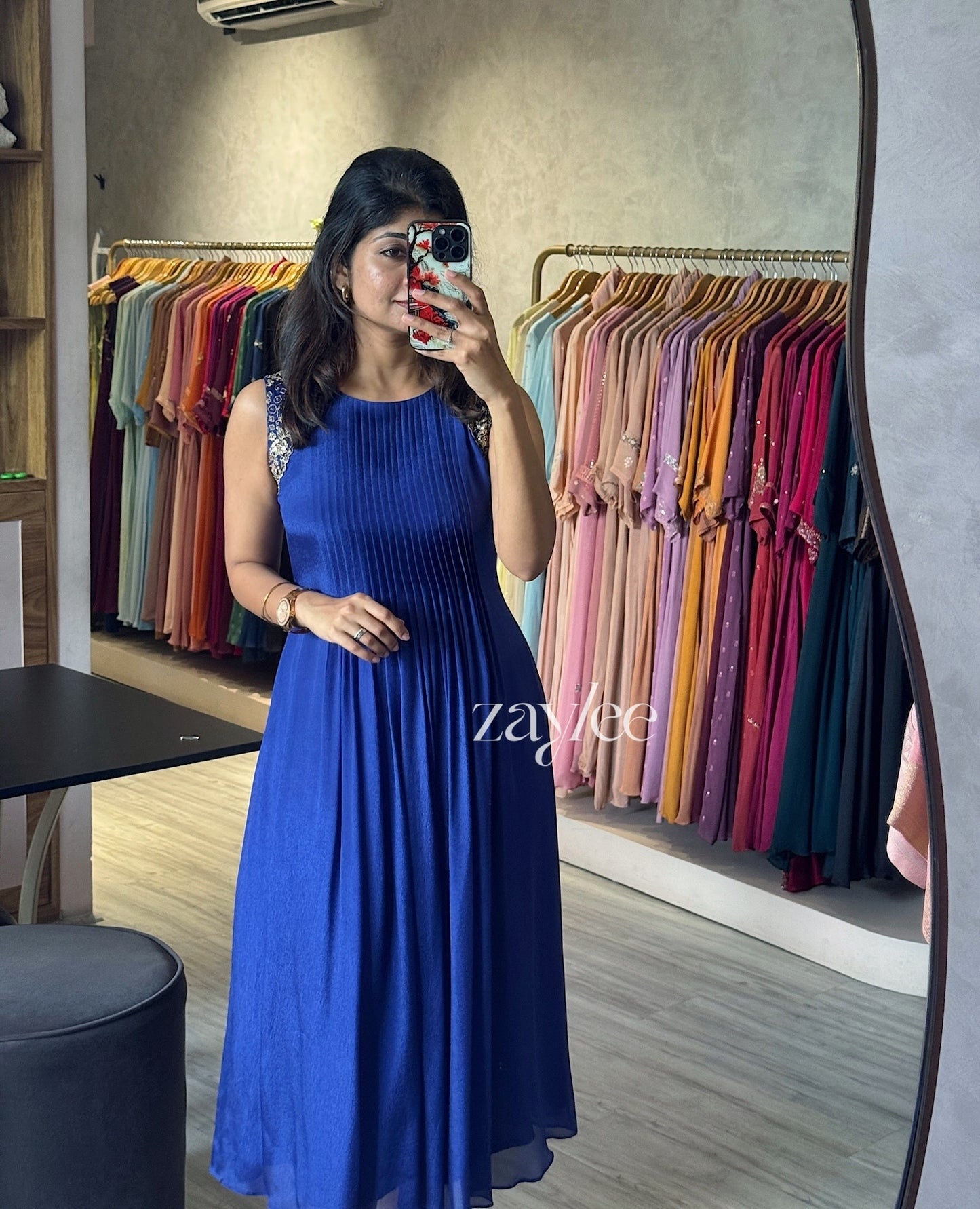 Cobalt Blue Pleated Kurta
