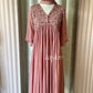 Dusty Rose Embellished Gathered Kurta